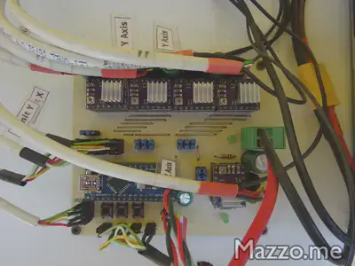 CNC electronics with Arduino and DRV8825 driver.